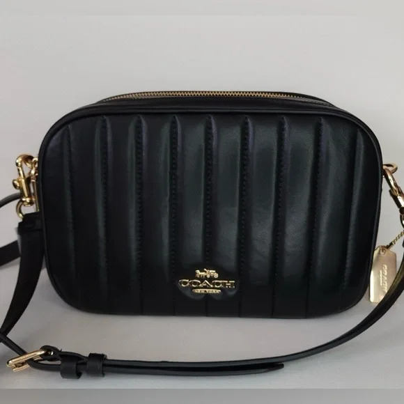 Coach Jes Quilted Crossbody, Black with gold hardware - Picture 3 of 11